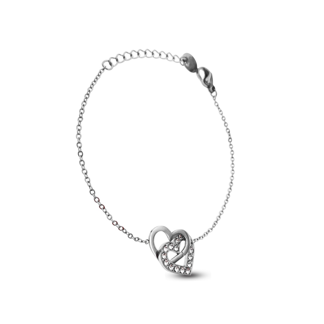 Bracciale Cuori intrecciati e Zirconi - immagine 8