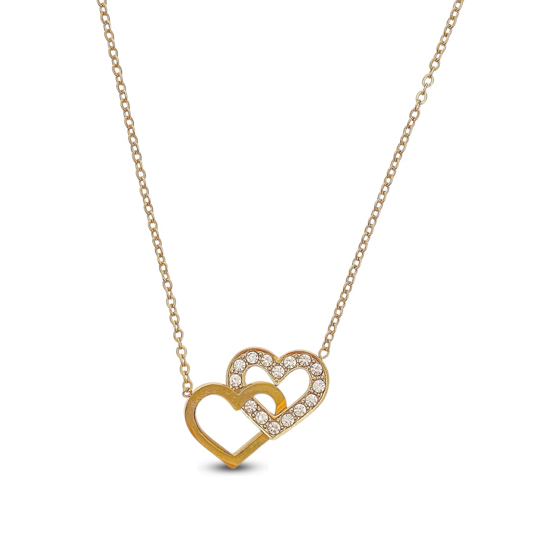Collana Cuori intrecciati e Zirconi - immagine 3