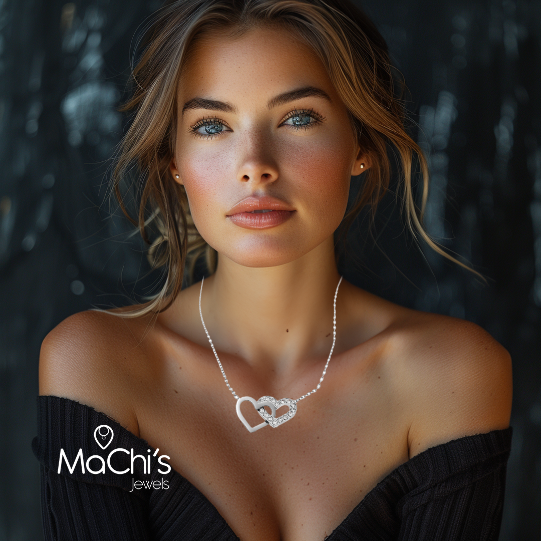 Collana Cuori intrecciati e Zirconi - immagine 2